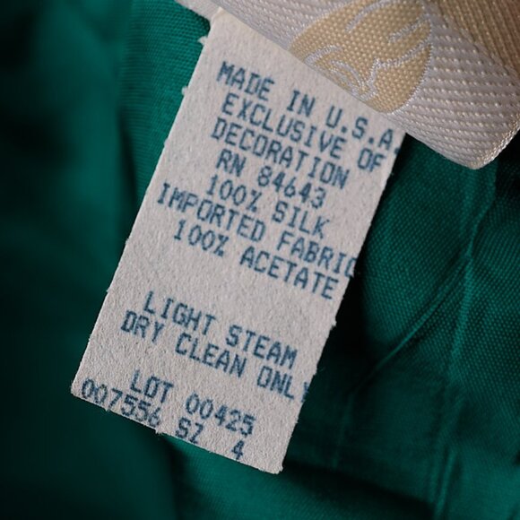 Vintage Emerald Green Raw Silk 2PC Skirt and top - Picture 8 of 10